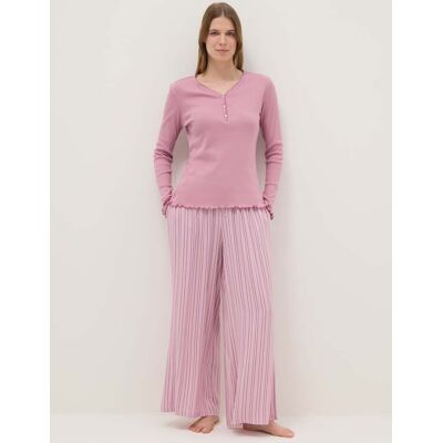 OVS , Pantaloni Pigiama In Pura Viscosa Rosa A Righe Regular Fit, Donna, Rosa, Taglia: XS OVS , Pantaloni Pigiama In Pura Viscosa Rosa A Righe Regular Fit, Donna, Rosa, Taglia: XS