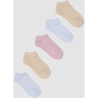 OVS , Multipack Di Cinque Calzini Rosa In Cotone Organico, Donna, Multicolor, Taglia: 36-38 OVS , Multipack Di Cinque Calzini Rosa In Cotone Organico, Donna, Multicolor, Taglia: 36-38
