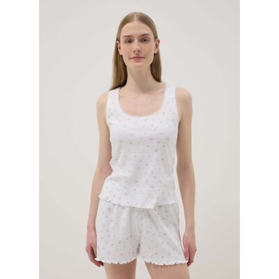 OVS , T-shirt Pigiama Senza Maniche In Puro Cotone Bianco Regular Fit, Donna, Bianco, Taglia: XXL OVS , T-shirt Pigiama Senza Maniche In Puro Cotone Bianco Regular Fit, Donna, Bianco, Taglia: XXL
