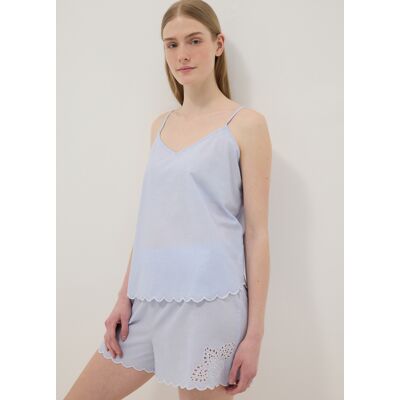 OVS , Top Pigiama Azzurro In Puro Cotone Con Spalline, Donna, Azzurro, Taglia: XXL OVS , Top Pigiama Azzurro In Puro Cotone Con Spalline, Donna, Azzurro, Taglia: XXL