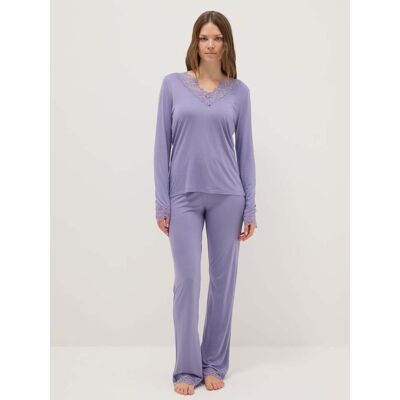 OVS , Pantaloni Pigiama Viola Regular Fit Con Dettagli In Pizzo, Donna, Viola, Taglia: M OVS , Pantaloni Pigiama Viola Regular Fit Con Dettagli In Pizzo, Donna, Viola, Taglia: M