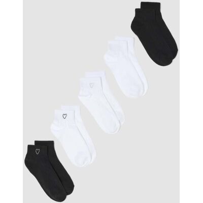 OVS , Multipack Di Cinque Calzini Alla Caviglia Bianchi E Neri In Misto Cotone Elasticizzato, Donna, Multicolor, Taglia: 39-41 OVS , Multipack Di Cinque Calzini Alla Caviglia Bianchi E Neri In Misto Cotone Elasticizzato, Donna, Multicolor, Taglia: 39-41
