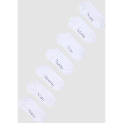 OVS , Multipack Di Sette Calzini Invisibili Bianchi In Cotone Organico, Donna, Bianco, Taglia: 36-38 OVS , Multipack Di Sette Calzini Invisibili Bianchi In Cotone Organico, Donna, Bianco, Taglia: 36-38