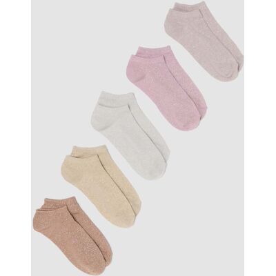 OVS , Multipack Di Cinque Calzini Multicolor In Cotone Organico, Donna, Rosa, Taglia: 39-41 OVS , Multipack Di Cinque Calzini Multicolor In Cotone Organico, Donna, Rosa, Taglia: 39-41