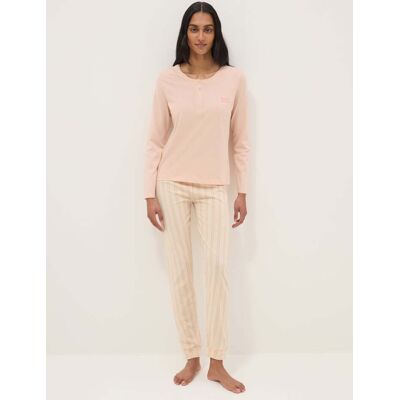 OVS , Pigiama In Puro Cotone Rosa Regular Fit Con Scollo Serafino, Donna, Rosa, Taglia: XL OVS , Pigiama In Puro Cotone Rosa Regular Fit Con Scollo Serafino, Donna, Rosa, Taglia: XL