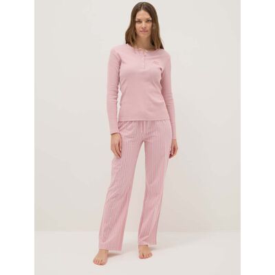 OVS , Pigiama Rosa A Righe In Puro Cotone Regular Fit, Donna, Rosa, Taglia: XL OVS , Pigiama Rosa A Righe In Puro Cotone Regular Fit, Donna, Rosa, Taglia: XL