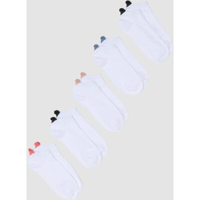 OVS , Multipack Di Cinque Calzini Bianchi In Cotone Organico, Donna, Bianco, Taglia: 36-38 OVS , Multipack Di Cinque Calzini Bianchi In Cotone Organico, Donna, Bianco, Taglia: 36-38