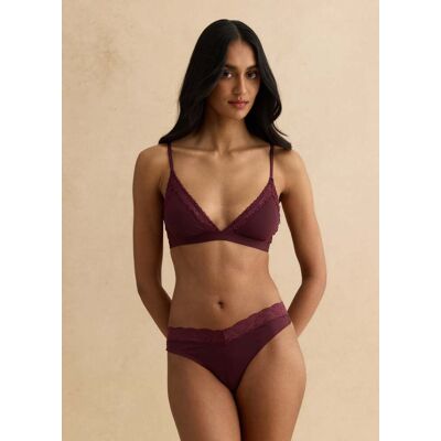 LES COPAINS , Tanga Bordeaux In Tessuto Elasticizzato Con Dettagli In Pizzo, Donna, Rosso, Taglia: 2 LES COPAINS , Tanga Bordeaux In Tessuto Elasticizzato Con Dettagli In Pizzo, Donna, Rosso, Taglia: 2