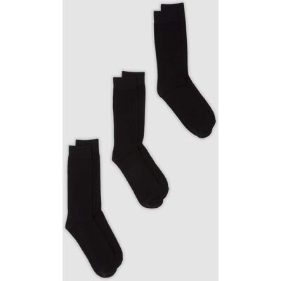 OVS , Tripack Di Calze Midi Nere In Cotone Organico Elasticizzato, Uomo, Nero, Taglia: 38-42 OVS , Tripack Di Calze Midi Nere In Cotone Organico Elasticizzato, Uomo, Nero, Taglia: 38-42