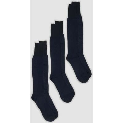 OVS , Tripack Di Calze Lunghe Blu In Filo Di Scozia Di Puro Cotone, Unisex, Blu, Taglia: 42/43 OVS , Tripack Di Calze Lunghe Blu In Filo Di Scozia Di Puro Cotone, Unisex, Blu, Taglia: 42/43