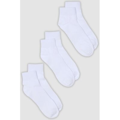 OVS , Tripack Di Calze Sportive Bianche Alla Caviglia In Cotone Organico, Uomo, Bianco, Taglia: 43-46 OVS , Tripack Di Calze Sportive Bianche Alla Caviglia In Cotone Organico, Uomo, Bianco, Taglia: 43-46