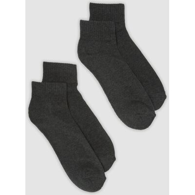 OVS , Bipack Di Calze Sportive Grigie Alla Caviglia In Cotone Organico Elasticizzato, Uomo, Grigio, Taglia: 43-46 OVS , Bipack Di Calze Sportive Grigie Alla Caviglia In Cotone Organico Elasticizzato, Uomo, Grigio, Taglia: 43-46