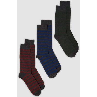 OVS , Tripack Di Calze Midi Blu In Cotone Organico Elasticizzato, Uomo, Blu, Taglia: 43-46 OVS , Tripack Di Calze Midi Blu In Cotone Organico Elasticizzato, Uomo, Blu, Taglia: 43-46