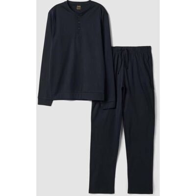 OVS , Pigiama Blu In Puro Cotone Organico Con Collo Serafino, Uomo, Blu, Taglia: XL OVS , Pigiama Blu In Puro Cotone Organico Con Collo Serafino, Uomo, Blu, Taglia: XL