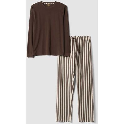 OVS , Pigiama Marrone In Puro Cotone Organico A Righe Regular Fit, Uomo, Marrone, Taglia: XXL OVS , Pigiama Marrone In Puro Cotone Organico A Righe Regular Fit, Uomo, Marrone, Taglia: XXL