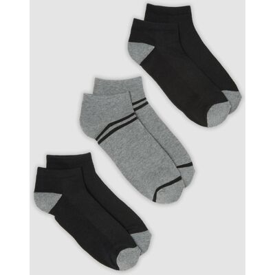 OVS , Tripack Di Calze Sportive Nere E Grigie Alla Caviglia In Cotone Organico Elasticizzato, Uomo, Nero, Taglia: 43-46 OVS , Tripack Di Calze Sportive Nere E Grigie Alla Caviglia In Cotone Organico Elasticizzato, Uomo, Nero, Taglia: 43-46