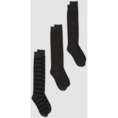 OVS , Tripack Di Calze Lunghe Grigie In Cotone Organico Elasticizzato, Uomo, Multicolor, Taglia: 38-42 OVS , Tripack Di Calze Lunghe Grigie In Cotone Organico Elasticizzato, Uomo, Multicolor, Taglia: 38-42