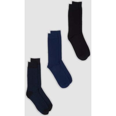OVS , Tripack Di Calze Midi Blu In Cotone Organico Elasticizzato, Uomo, Multicolor, Taglia: 38-42 OVS , Tripack Di Calze Midi Blu In Cotone Organico Elasticizzato, Uomo, Multicolor, Taglia: 38-42