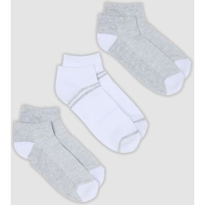 OVS , Tripack Di Calze Sportive Bianche E Grigie Alla Caviglia In Cotone Organico Elasticizzato, Uomo, Bianco, Taglia: 43-46 OVS , Tripack Di Calze Sportive Bianche E Grigie Alla Caviglia In Cotone Organico Elasticizzato, Uomo, Bianco, Taglia: 43-46