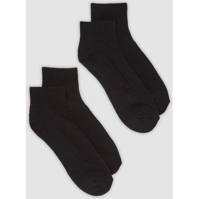 OVS , Bipack Di Calze Sportive Nere Alla Caviglia In Cotone Organico Elasticizzato, Uomo, Nero, Taglia: 43-46 OVS , Bipack Di Calze Sportive Nere Alla Caviglia In Cotone Organico Elasticizzato, Uomo, Nero, Taglia: 43-46