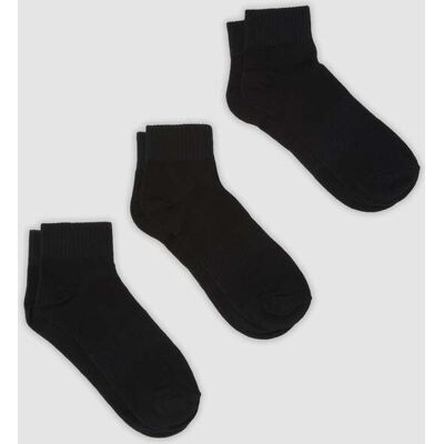 OVS , Tripack Di Calze Sportive Nere Alla Caviglia In Cotone Organico, Uomo, Nero, Taglia: 43-46 OVS , Tripack Di Calze Sportive Nere Alla Caviglia In Cotone Organico, Uomo, Nero, Taglia: 43-46