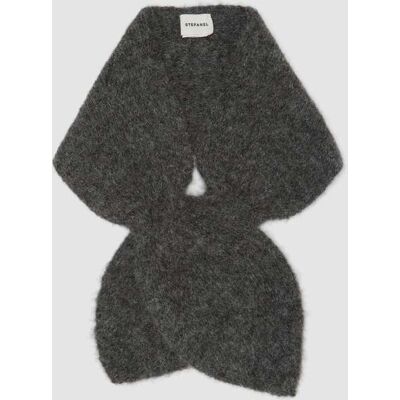 Stefanel - Sciarpa grigia in alpaca elasticizzata, Donna, Grigio scuro, Taglia ONE SIZE Stefanel - Sciarpa grigia in alpaca elasticizzata, Donna, Grigio scuro, Taglia ONE SIZE