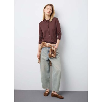 Stefanel - Jeans balloon in puro cotone denim azzurro regular fit, Donna, Azzurro chiaro, Taglia 46 Stefanel - Jeans balloon in puro cotone denim azzurro regular fit, Donna, Azzurro chiaro, Taglia 46