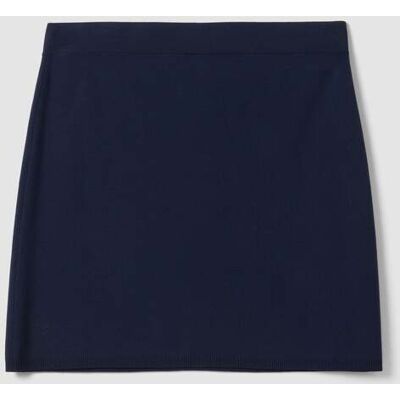 Stefanel - Gonna blu in misto viscosa con vita elasticizzata, Donna, Blu navy, Taglia XL Stefanel - Gonna blu in misto viscosa con vita elasticizzata, Donna, Blu navy, Taglia XL