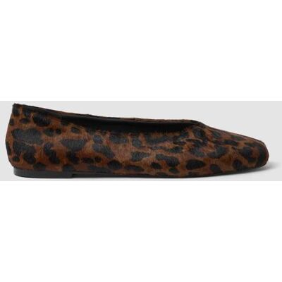 Stefanel - Ballerine marroni in vera pelle con fantasia animalier, Donna, Nero/Marrone, Taglia 37 Stefanel - Ballerine marroni in vera pelle con fantasia animalier, Donna, Nero/Marrone, Taglia 37