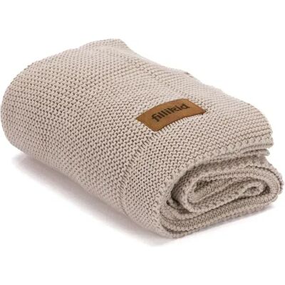 FILLIKID - Strick 80x100 cm - taupe - 100% cotone biologico - coperta per bebè FILLIKID - Strick 80x100 cm - taupe - 100% cotone biologico - coperta per bebè