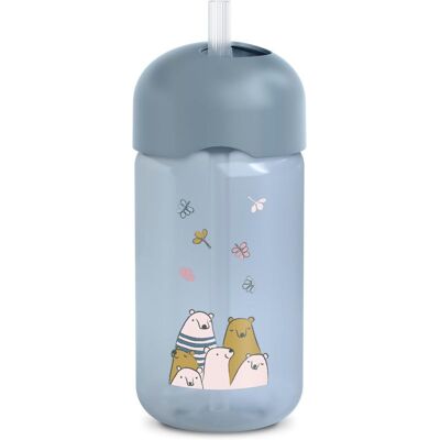 Suavinex My Family Azzurro Bicchiere con Cannuccia - Kids Cup Suavinex My Family Azzurro Bicchiere con Cannuccia - Kids Cup