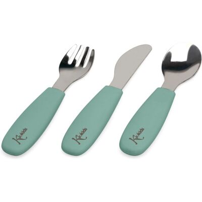 Kiokids Set posate in acciaio e silicone Kiokids Set posate in acciaio e silicone