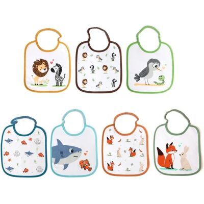 Kiokids Set di Bavaglini disegni di animali 7pz Kiokids Set di Bavaglini disegni di animali 7pz