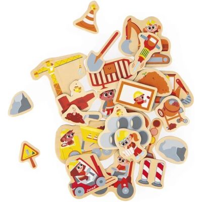 Set di giocattoli magnetici Janod - Macchine da costruzione, 24 pezzi, 2+ anni Set di giocattoli magnetici Janod - Macchine da costruzione, 24 pezzi, 2+ anni