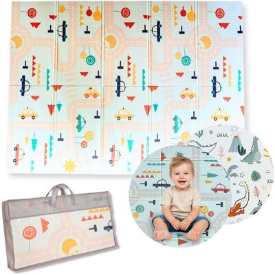 Family Nation Tappeto Gioco Pieghevole Montessori 2 in 1 Dino Friends 180x150cm Family Nation Tappeto Gioco Pieghevole Montessori 2 in 1 Dino Friends 180x150cm