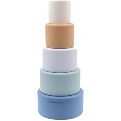 Torre sensoriale in silicone Bamboom - Blu, 6m+ Torre sensoriale in silicone Bamboom - Blu, 6m+