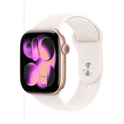 Apple Watch Series 11 GPS, Cassa 42 mm in alluminio color oro rosa con Cinturino Sport rosa fard - S/M Apple Watch Series 11 GPS, Cassa 42 mm in alluminio color oro rosa con Cinturino Sport rosa fard - S/M