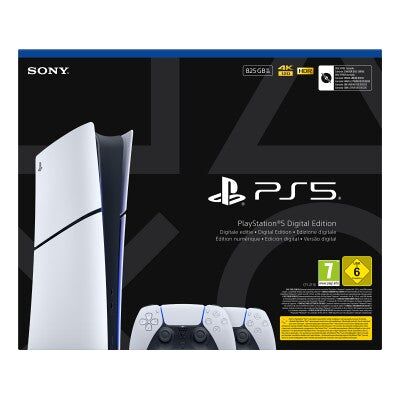 Sony PS5 Console Digital Slim 825 GB + 2 DualSense Bianca ITA Sony PS5 Console Digital Slim 825 GB + 2 DualSense Bianca ITA