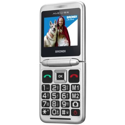 Brondi AMICO TUO 4G 6,1 cm (2.4") Nero, Metallico Telefono per anziani Brondi AMICO TUO 4G 6,1 cm (2.4") Nero, Metallico Telefono per anziani