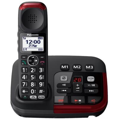 Panasonic Telefono cordless digitale amplificato con segreteria telefo Panasonic Telefono cordless digitale amplificato con segreteria telefo