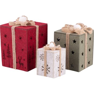 Tivoli <p>Set 3 pacchi regalo decorativi natalizi in feltro di poliestere, Xmas</p> Tivoli <p>Set 3 pacchi regalo decorativi natalizi in feltro di poliestere, Xmas</p>