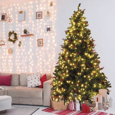 Galileo <p>Albero di Natale con 800 led, circa 1400 rami h. 230 cm con bacche rosse e pigne naturali, Paris San</p> Galileo <p>Albero di Natale con 800 led, circa 1400 rami h. 230 cm con bacche rosse e pigne naturali, Paris San</p>