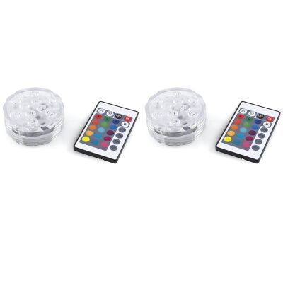 Galileo <p>Set 2 faretti waterproof, con telecomando, 10 led</p> Galileo <p>Set 2 faretti waterproof, con telecomando, 10 led</p>