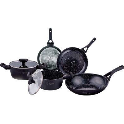 Galileo <p>Batteria 7 pezzi, rivestimento in ceramica, induzione, Galaxy 2.0 SìChef</p> Galileo <p>Batteria 7 pezzi, rivestimento in ceramica, induzione, Galaxy 2.0 SìChef</p>