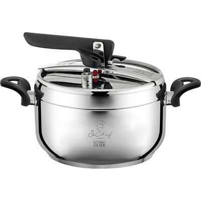 Galileo <p>Pentola a pressione 5 L, in acciaio inox Ø 22 cm, induzione, SìChef</p> Galileo <p>Pentola a pressione 5 L, in acciaio inox Ø 22 cm, induzione, SìChef</p>