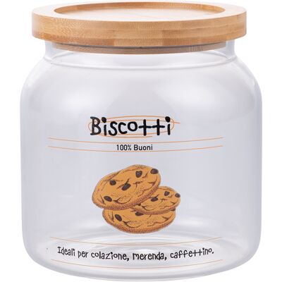 Galileo <p>Biscottiera 1,9L in vetro borosilicato, coperchio in bambù, SìChef</p> Galileo <p>Biscottiera 1,9L in vetro borosilicato, coperchio in bambù, SìChef</p>