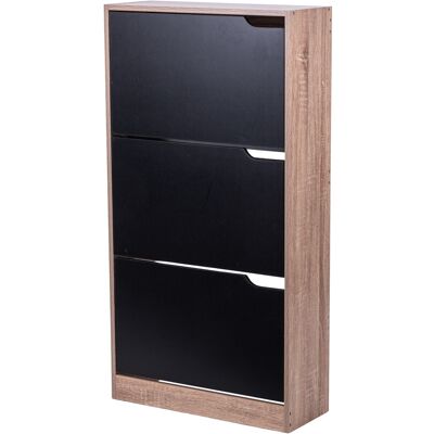Galileo <p>Scarpiera 3 ante a ribalta 60x23xh115 cm, nero e rovere</p> Galileo <p>Scarpiera 3 ante a ribalta 60x23xh115 cm, nero e rovere</p>