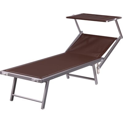 Galileo <p>Lettino mare con parasole, richiudibile, marrone, Riccione Esté</p> Galileo <p>Lettino mare con parasole, richiudibile, marrone, Riccione Esté</p>