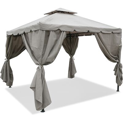 Galileo <p>Gazebo idrorepellente 3x3 m con tende laterali, tortora, Tangeri Esté</p> Galileo <p>Gazebo idrorepellente 3x3 m con tende laterali, tortora, Tangeri Esté</p>