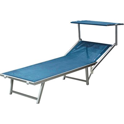 Galileo <p>Lettino mare con parasole, richiudibile, blu mélange, Riccione Esté</p> Galileo <p>Lettino mare con parasole, richiudibile, blu mélange, Riccione Esté</p>